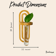 Load image into Gallery viewer, Bamboo Wall Hanger is approximately 10" tall and 3.5 inches wide.