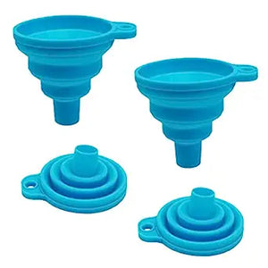 Blue Collapsible Silicone Funnel