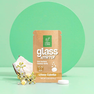 Green Llama Glass & Mirror Tablet shown with packaging