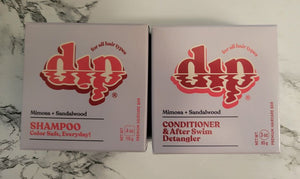 Dip's Mimosa and Sandalwood shampoo and conditioner are salon-quality hair care for all hair types. 