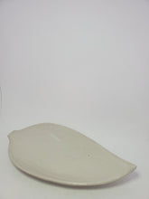 Load image into Gallery viewer, A high gloss white leaf shaped plate handmade in Cambodia
