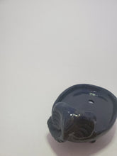 Load image into Gallery viewer, A blue elephant shaped soap dish with holes for drainage.
